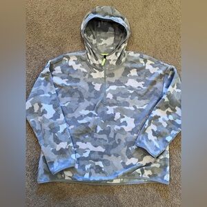 Fila Pink Camouflage Quarter Zip Hooded Fleece Pullover Women’s XXL